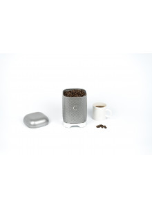 Lovello Textured Coffee Tin Canister - Shadow Grey