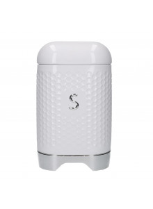 Lovello Textured Sugar Tin Canister - Ice White