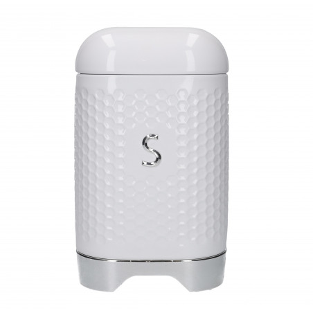 Lovello Textured Sugar Tin Canister - Ice White