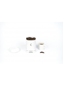 Lovello Textured Coffee Tin Canister - Ice White