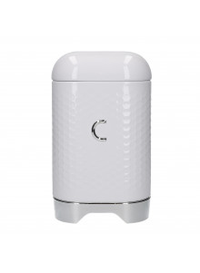 Lovello Textured Coffee Tin Canister - Ice White