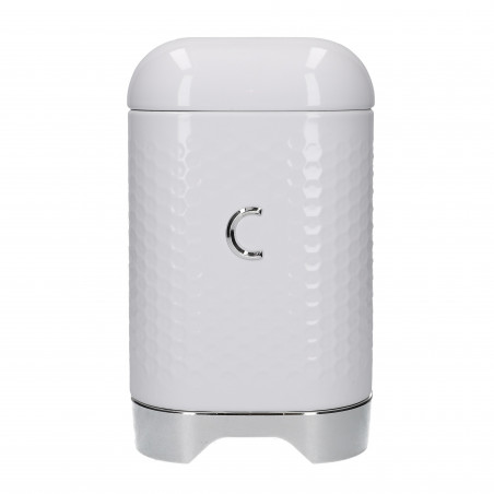 Lovello Textured Coffee Tin Canister - Ice White