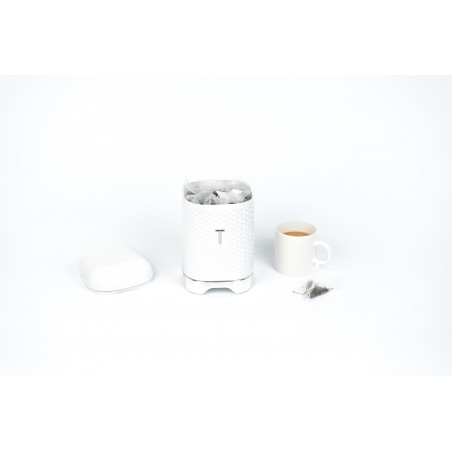 Lovello Textured Tea Tin Canister - Ice White