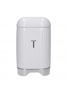 Lovello Textured Tea Tin Canister - Ice White