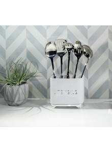 Lovello Textured Utensil Holder - Ice White